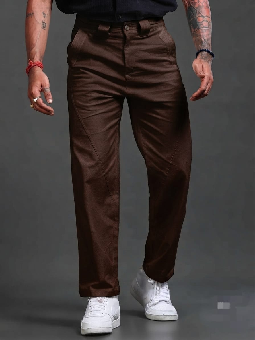 Seamed Relaxed Straight Pants