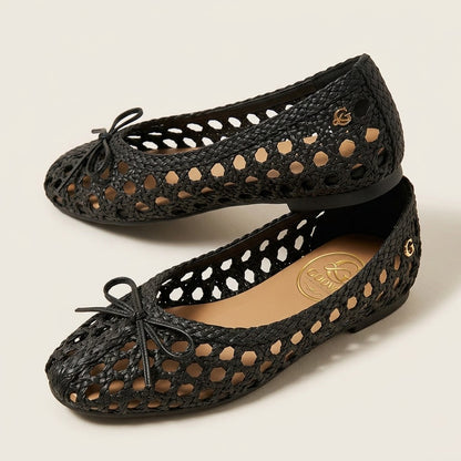 Woven Leather Ballet Flats