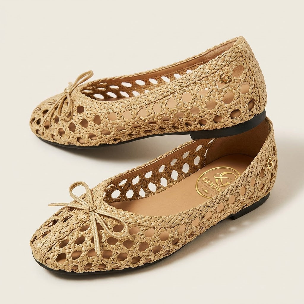 Woven Leather Ballet Flats