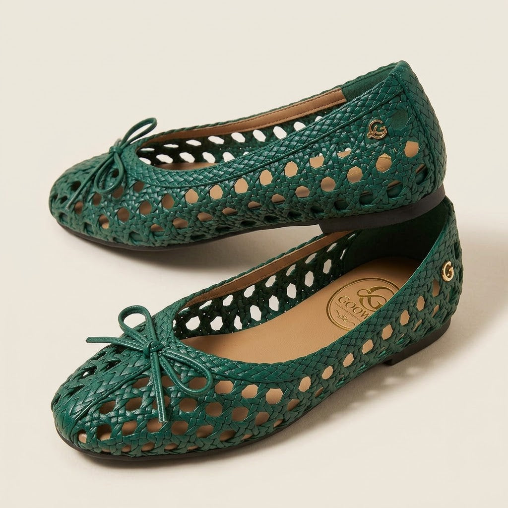 Woven Leather Ballet Flats