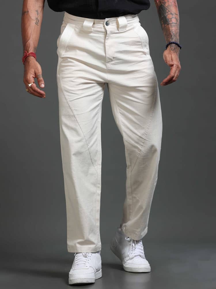 Seamed Relaxed Straight Pants