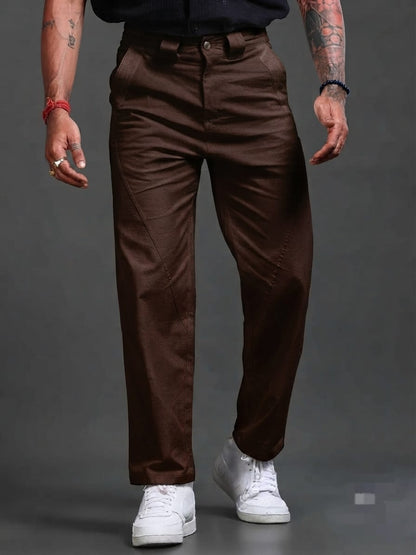 Seamed Relaxed Straight Pants