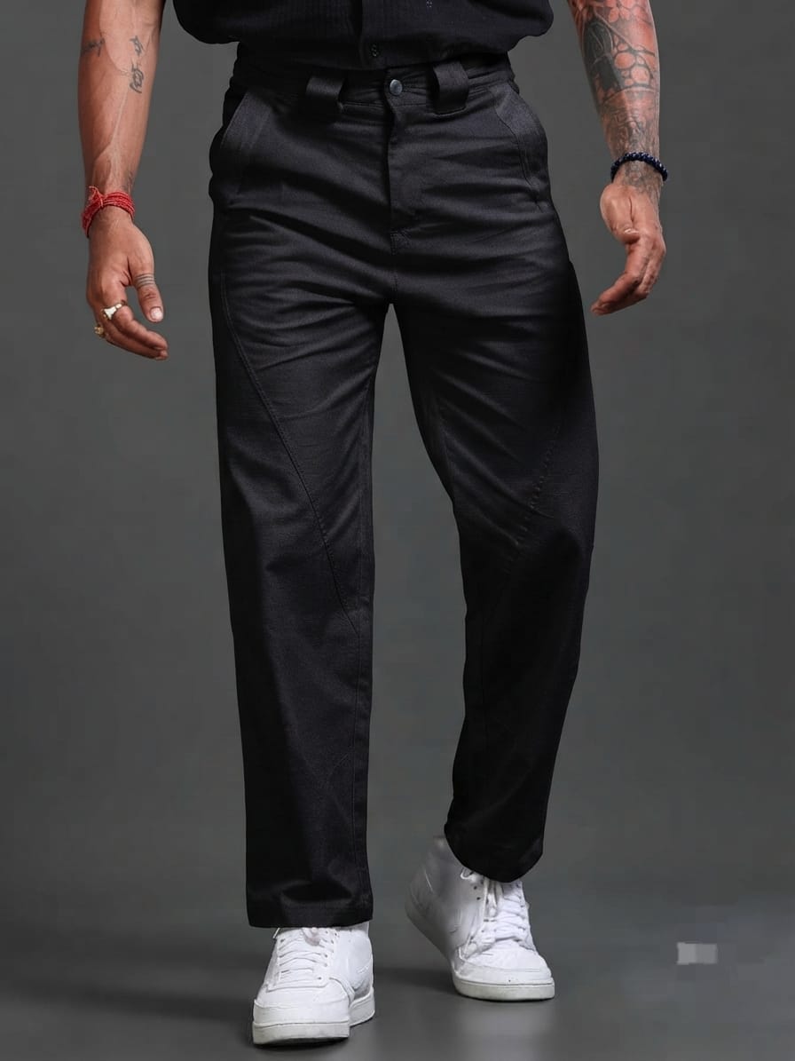 Seamed Relaxed Straight Pants
