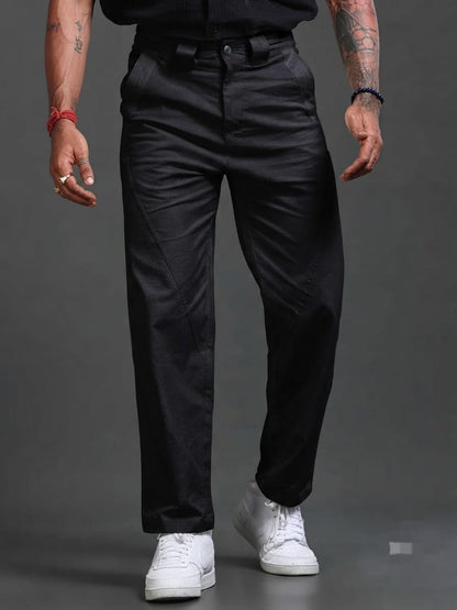 Seamed Relaxed Straight Pants