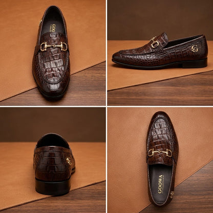 Goowa Royale™ Croc Embossed Horsebit Loafers