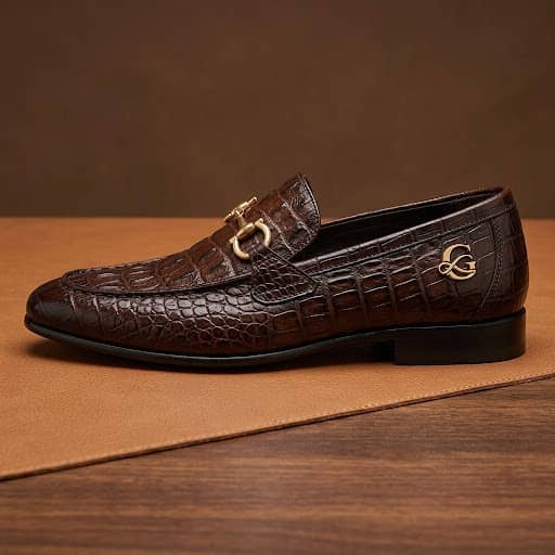 Goowa Royale™ Croc Embossed Horsebit Loafers