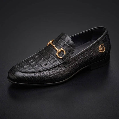 Goowa Royale™ Croc Embossed Horsebit Loafers